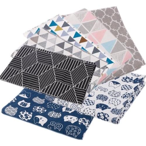 Linen Cotton Fabric Printed Cloth Sewing Quilting Fabrics Patchwork Needlework DIY Handmade Materi For Curtain Cushion Bedsheet