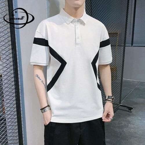 M-3xl Mens Polo Shirts Summer Male Tops Tees Clothing Short Sleeve Loose Cotton Business Fashion Man Clothes H50