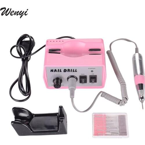30000RPM Pink nail drill Nail Art Equipment Manicure Tools Pedicure Acrylics Grey Electric Nail Drill Pen Machine Set
