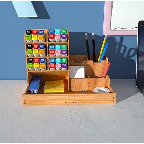 Multi-function Wooden Desktop Pen Holder Office School Stationery Storage Stand Case Desk Pen Pencil Organizer Storage Box