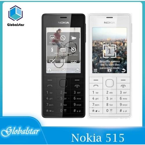Nokia 515 Refurbished mobile phones Original Unlocked Single/Dual Sim Card 2.4 'Inch5MP Camera 1200mAh Single Core Free shipping