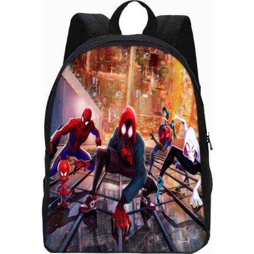 Marvel Anime Mens Bag Spiderman Super Heroes Teenager Student School Bags Cartoons Kids Book Bag Outdoor Sports Travel Backpack
