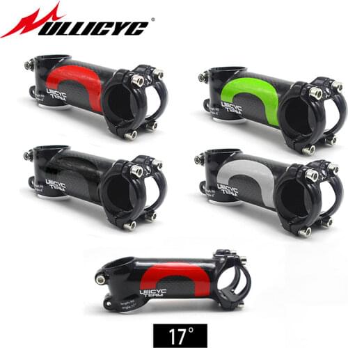 New Arrive Ullicyc 5 Color Alloy + 3k Carbon 17 Degree Stem Mountain Bike Road Bike Stem Frok 28.6mm Bar 31.8mm
