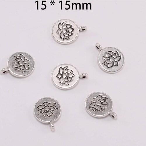 New 10pcs/lot Antique Chakra Charm Yoga OM Buddha Lotus Charm Pendants For Diy Jewelry Making Findings Bracelet Accessorie