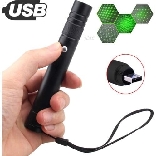 Portable high-power USB green laser battery embedded in red laser view 10000m 5MW adjustable laser focus combination