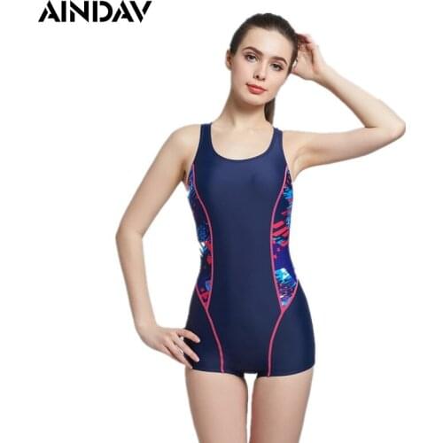 Professional Boxer Shorts Swimsuit Solid Swimming Suit for Women Sport One Piece Swimsuit Athlete Bathing Suit Swimwear Bodysuit