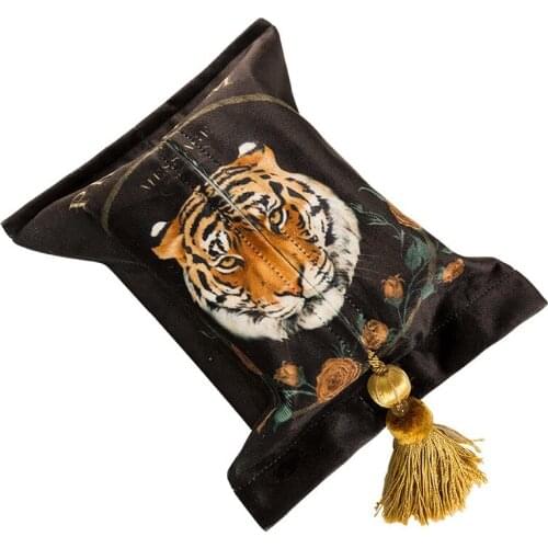 Luxury Tassel Decorated Velvet Cloth Tissue Box Cover Rectangle Tissue Box Holder For Home Office Car Automotive Black