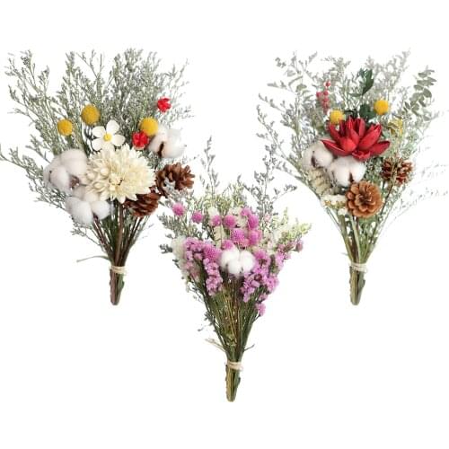 Rose Cotton Eucalyptus Daisy Dried Flowers Floral Crafts for Home Wedding Party