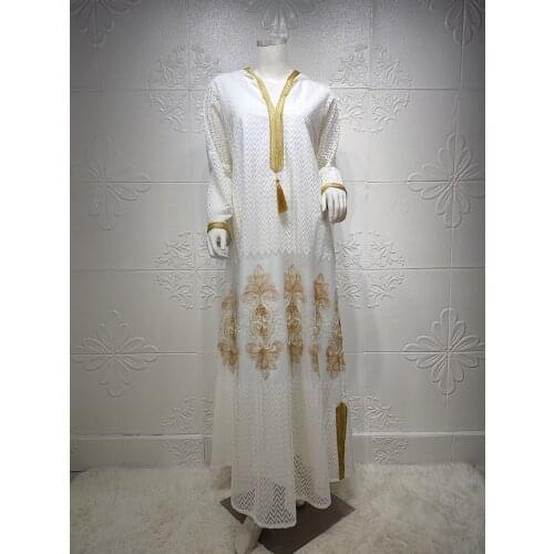 Hooded Abaya Dress 2021New Plus Size Fashion Eid Embroidered Mesh Middle East Dubai Kaftan Turkey Muslim Maxi Dresses Breathable