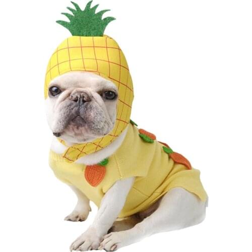 Pineapple Shape Cat Dog Hat Halloween Headwear Fleece Neck Ear Warmer Cute Pet Costume Party Dress Up Cosplay Accessories