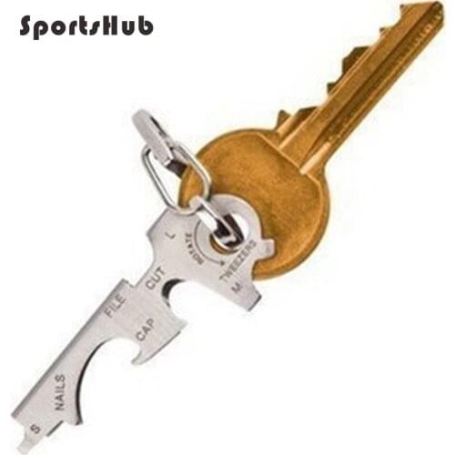 SPORTSHUB 1PC Steel Buckle 8 In 1 Keychain Hardware Portable Gadgets Multifunction Key Clip NR0096