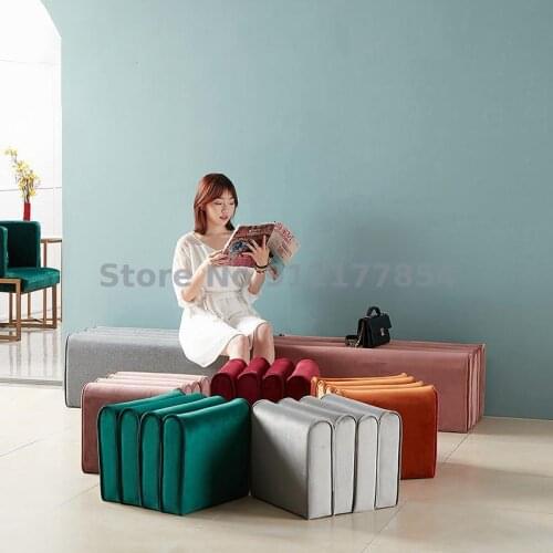 Light Luxury Shoe Changing Stool Toast Creative Makeup Stool Sofa Foot Bed End Stool Fashion Designer Small Apartment Sofa Stool