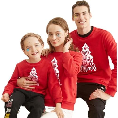 Family Chrismas Tress Printed Hoodies Mom Dad Daughter Son Xmas Sweatshirt Matching Outfits Clothes Long Sleeve Pullover Tops