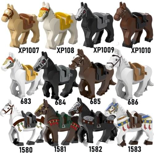 IN STOCK NEWS War Horse Animal Building Blocks Action Figures Educational Toys for children XP1007-1010