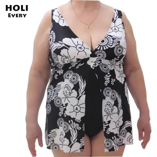5XL Large Plus size Swimwear One piece Swimsuit Female Skirt Bodysuit Dress Swim Suit For Fat Women Bather Beach Bathing Suit