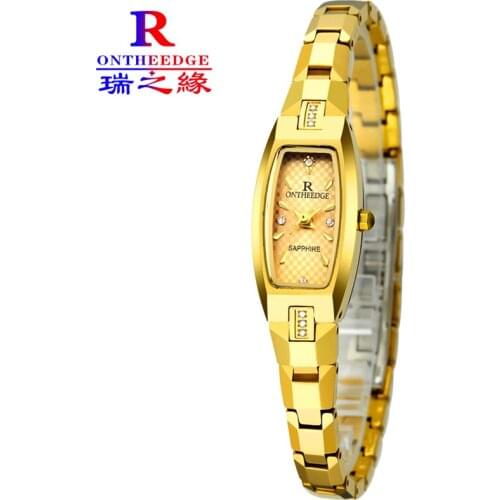 Gold Watch Women Tungsten Material Watch Case and Band IP Plating Daily Waterproof Diamonds Bezel High Quality Reloj Mujer