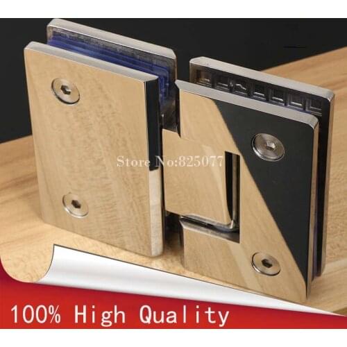 1PCS Glass to Glass Offset Square Geneva Cutout Frameless Shower Door Hinge - Polished Chrome HD17