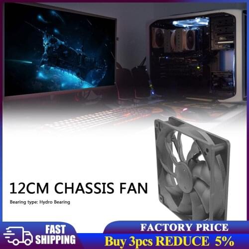12cm Practical Silent Chassis Cooling Fan DC 12V Quiet Cooler Radiator for Computer Case Multifunctional Accessaries Supplies