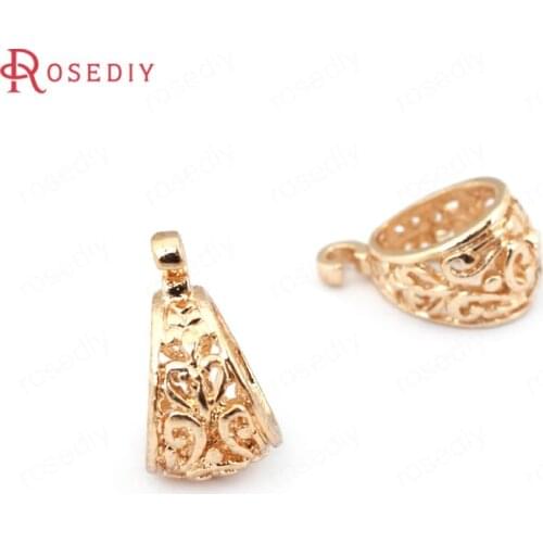 33207-G)10PCS 13x8MM 24K Gold Color Brass Charms Connector Pendants Clasps Beads Connector Jewelry Findings Accessories