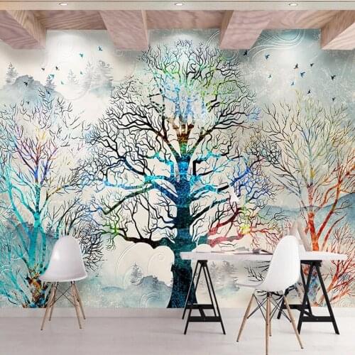 Custom 3D Photo Wallpaper Hand Painted Money Tree Modern Living Room Decoration Mural Papel De Parede Self-adhesive Wallpaper
