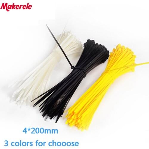 4*200mm100PCS/Bag Fixed plastic strapping self-locking nylon cable tie belt Strapping Straps For Wires