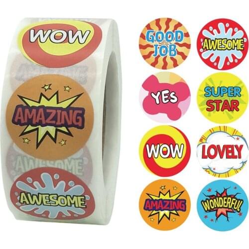 500 Pcs/roll zoo Animals cartoon Stickers for kids classic toys sticker school teacher reward sticker 8 designs pattern lion