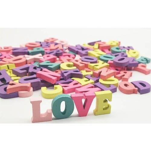 100Pcs Alphabet And Numbers Wooden Letters Decoration Home Gift Multi-coloured Party DIY Handmade Crafts Kid Education Toy