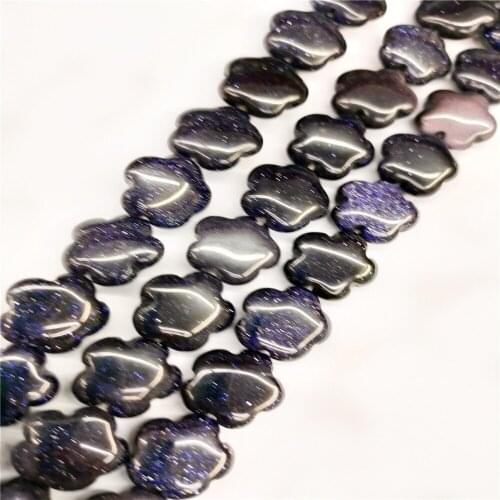 1 Strand 25Pcs 16x16x6mm Blue Sand Stone Snowflake Loose Beads For DIY Jewelry Necklace Making Accessories 15.5Inch