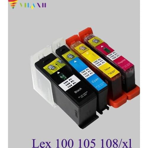 Vilaxh Ink Cartridge 100 105 108 100xl 105xl 108xl For Lexmark S305 S405 S505 S605 Pro205 Pro705 Pro805 Pro905 708 208 308