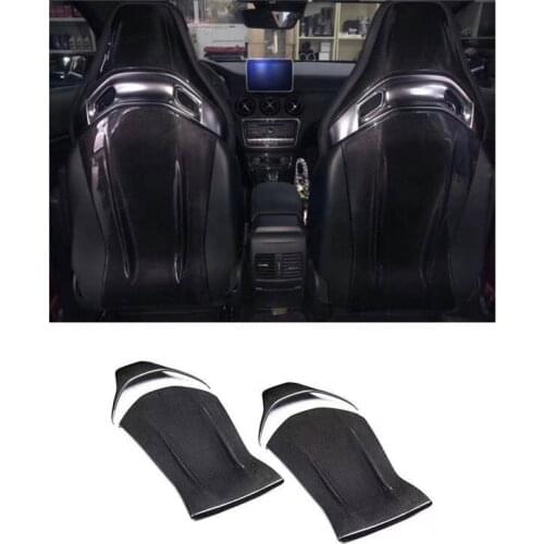 Carbon fiber Seat back Cover Trim Decoration Stickers For Mercedes Benz A45 CLA45 GLA45 C63 AMG C43 E63 2012-18 4PCs/Set