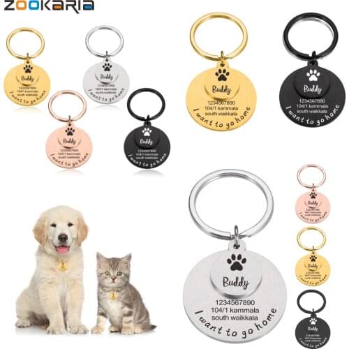 Pet ID Tags Custom Tag Dog Accessories Personalized Necklace Engraved Dog Cat Name Tags Pet Collar Id Tags Free Engraving