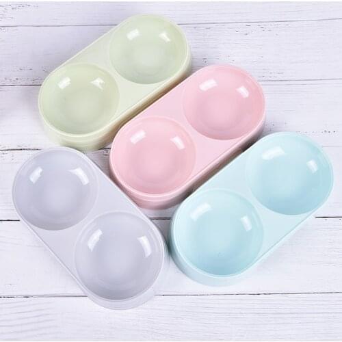 Candy Double Pet Bowls Dog Food Water Feeder Pet Drinking Dish Feeder Cat Puppy Feeding Supplies Small Dog Accessories