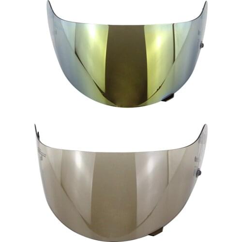 2pcs Motorcycle Helmet Visor Shield for HJC AC-12/CL-SP/CL-15/CL-16/FS-10/IS-16/CS-R1/CS-R2 Models (Dark Smoke+Gold)
