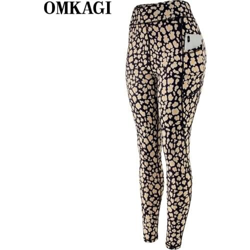 OMKAGI Leopard Legging Yoga Pants Sports Clothing High Waist Full Length Floral Workout Leggings for Fittness Yoga Leggings