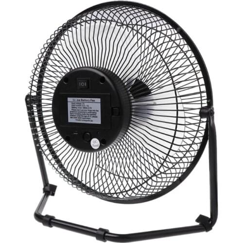 LILENG 6" 8" 10" Large Black All Metal Electric Fan Rotating USB Powered 18650 Battery Powered Fan Office Desktop Supply