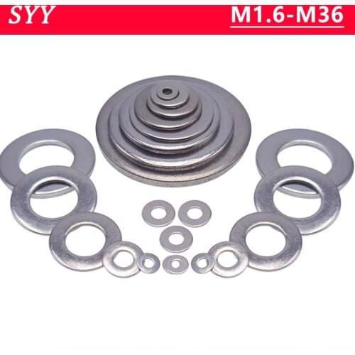 M1.6M2M2.5M3M3.5M4M5M6M8M10M12M14M16M18M20M22-M36 DIN125 Spacer Stainless Steel Washer Plain Gasket for Screws Flat Metal Washer
