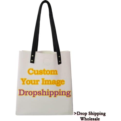 Fashion Customized Image 3D Prints Foldable Shopping Bag Women PU Tote Bag Ladies Shoulder Shopper Bag Bolsa Free DropShipping