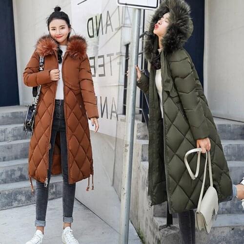 2018 Winter New Ji Hanban Down Cotton Girls Fund Heavy Seta Overknee Cotton-padded Clothes Easy Thin Tide Cotton-padded Jacket