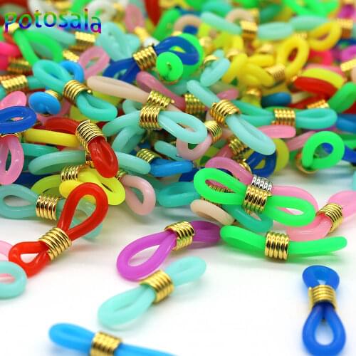 100pcs/Lot Buckle Rubber Fastener Glasses Lanyards For Glasses Chain Charms Silicone Non-Slip Ring Eyewear Accessories 20mm