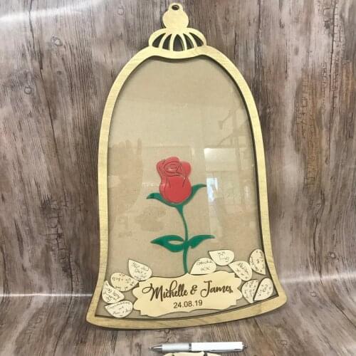 Beauty and the beast Transparent Wedding guest book alternative wedding guestbook wedding guest book hesrts Guestbook drop box