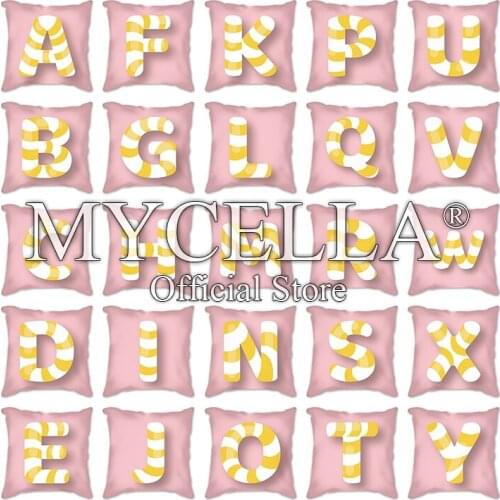 Christmas Pillowcase Cartoon 26 creative English letters Printing Cushion Cover Home Sofa Table Chair Decoration Pillow Cases