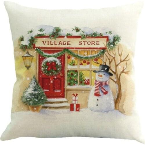 Christmas Series Thick Flax Decorative Pillowcase Pillowcases For Throw Pillow Case Home Hotel Party