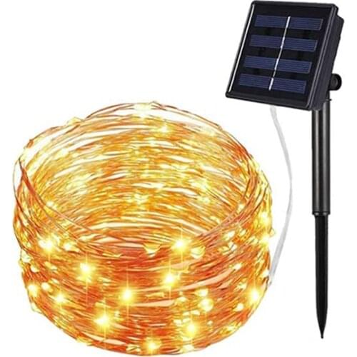 Solar String Lights Outdoor 20m 200LED Fairy Light Waterproof Copper Wire Decoration Lamp For Christmas Patio Party Garden Yard