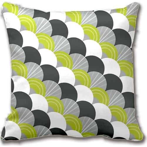 Modern Scallop Fan Pattern Charcoal Grey Green Throw Pillow Decorative Cushion Cover Pillow Case Customize Gift By Lvsure