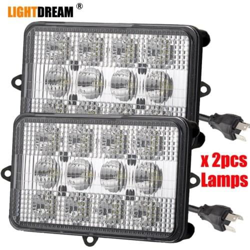 6x4 60W led headlights W/ H4 Plug High Low beam Replace John Deere 9450, 9550, 9650, 9560, 9660,4890, 4895, 4990, 4995