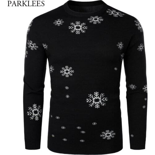 Ugly Christmas Sweater Mens O-neck Snow Printing Xmas Pullover Casual Warm Pull Streetwear Ribbed Hem Slim Sweaters Men Oversize