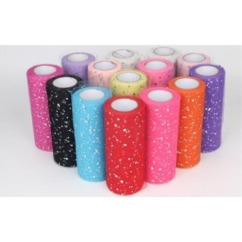 25YardX15cm Glitter Sequin Tulle Roll Crystal Organza Sheer Gauze Element Table Runner&Home Garden/Wedding Party Decoration