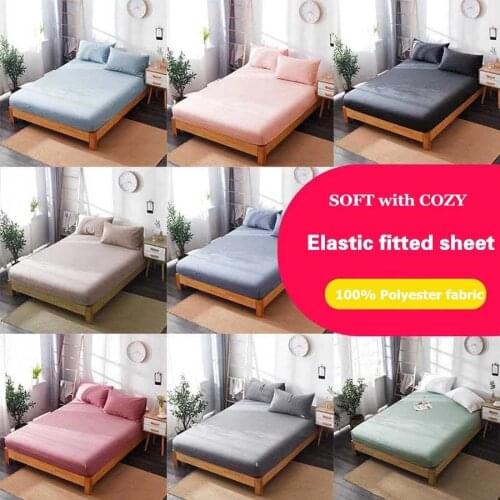 WOSTAR Elastic fitted sheet mattress cover super cozy bed sheet set and pillowcases single double queen king size home textiles