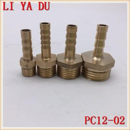 10pcs/lot pc12-02 Copper pagoda joints 12mm-G1/4 Brass joint/water pipe joint/gas joint Brass Pipe Fitting