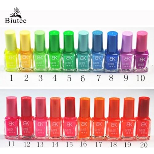 2020 8ML Luminous UV Nail Gel Polish Lucky Varnish Night Glow In Dark Fluorescent Hybrid Base Top Lacquer Colorful Nail Polish